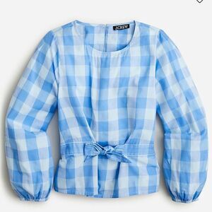 J. Crew Bow-front top in Bristow gingham*